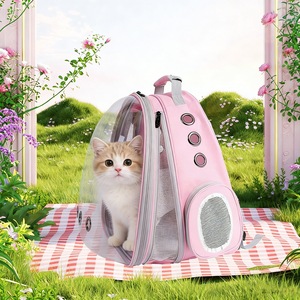 Transparent Pet Carrier Expandable <b>Backpack</b> Semi Circle Breathable <b>Cat</b> Space Bag Portable Pet Carrier for Travel - Product Image 1