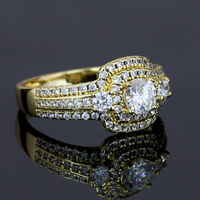 Bague de luxe en argent sterling 925 avec moissanite unique 0,5 ct taille brillant rond plaqué rhodium certifiée GRA, cadeau de mariage pour femme