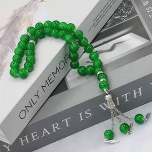 Misbaha Étnica de Vidrio Liso y Redondo YASEEN, 10 mm, 33 Cuentas, Ligera, Portátil, para el Adoración Islámica Zikr - Product Image 1