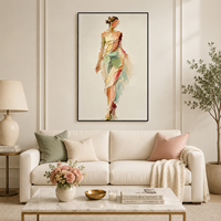Peinture à l'huile abstraite de luxe représentant une silhouette féminine, sur toile texturée, art mural contemporain, décoration de galerie, œuvre d'art de designer, pour hôtel