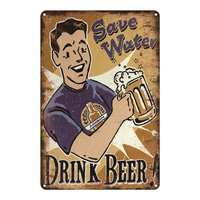 Plaque vintage en métal pour bière et whisky, panneau décoratif pour bar, pub, maison, magasin, autocollants muraux, affiches