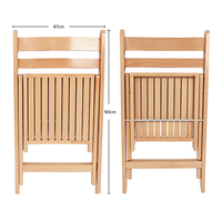Q-71 Chaises pliantes en bois massif, portables et élégantes, pour appartement, événement, fête, banquet, camping, imperméables