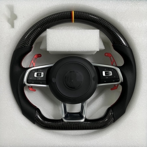 พวงมาลัยหนังแท้แบบกำหนดเองสำหรับรถยนต์ Volkswagen Golf 7 MK7 Mk7.5 GTI Scirocco <span class=keywords><strong>Polo</strong></span> GTS <span class=keywords><strong>R</strong></span> <span class=keywords><strong>Line</strong></span> JETTA - Product Image 1