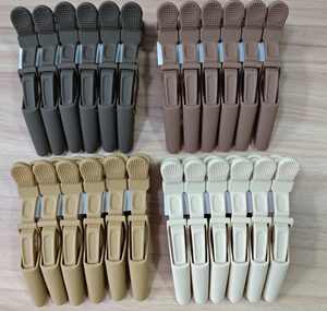 Pinzas de Plástico al por Mayor para el Cabello, Diseño de Doble Bisagra, para Salón de Belleza y Peluquería, Horquillas, Pinzas de Cocodrilo - Product Image 4