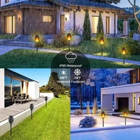 Lampe torche solaire à flamme à LED pour l'extérieur Contrôle intelligent de la lumière Induction LED Lampadaires solaires à flamme pour le jardin