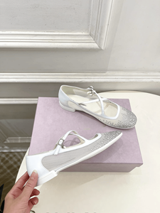 Zapatos Planos Cómodos para Mujer Jimmy de Alta Calidad con Malla, Degradado, Decoración de Diamantes y Colgante de Perlas - Product Image 4