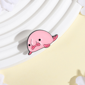 Broche en émail Blobfish rose, mignonne, en forme de poisson Blobfish, broches en métal, badge pour sac à dos, badge pour revers, bijoux, cadeau pour enfant, ami - Product Image 3