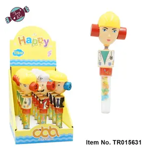 Best Selling Shaking Whistle Cartoon Candy Toy Lovely Character Candy Toys for Children with sweet candy inside the tube