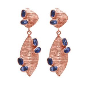 <b>Solid</b> 925 Sterling <b>Silver</b> <b>Earrings</b> Blue Kyanite Gemstone Dangle Handmade Marquise Shape <b>Earring</b> Gold Plated Jewelry Supplier - Product Image 3