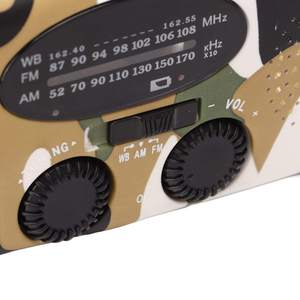 Factory Hand Crank Solar Radio AM FM 2000mAh Power Bank <b>LED</b> Flashlight IPX3 Waterproof ABS Plastic Portable Outdoor Radio - Product Image 4