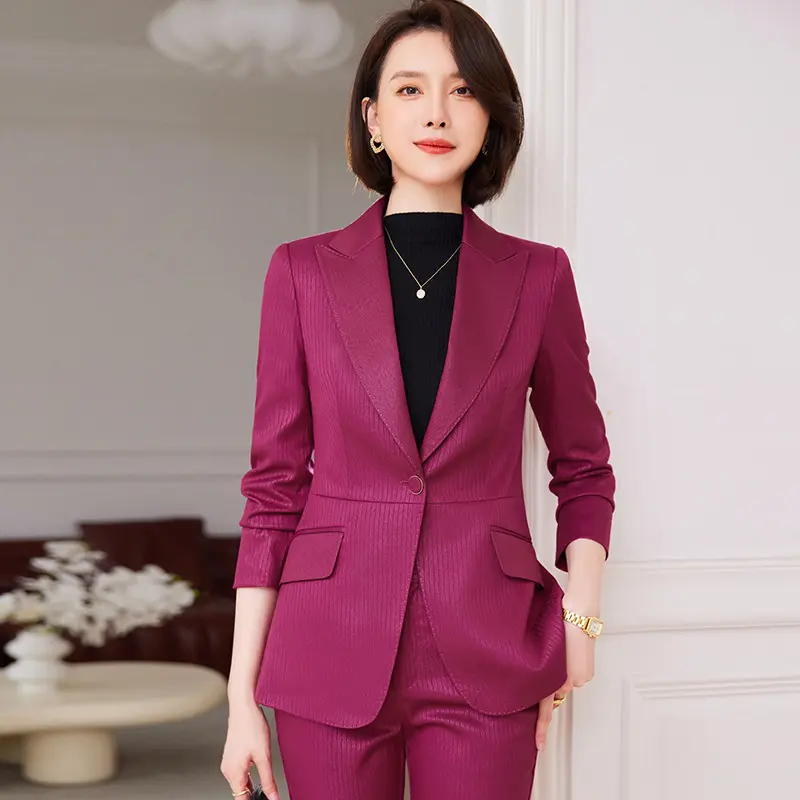 2023 ODM - OEM moda di alta qualità 2 pezzi vestito Set donna formale pantalone Blazer ufficio signora uniforme abiti da donna