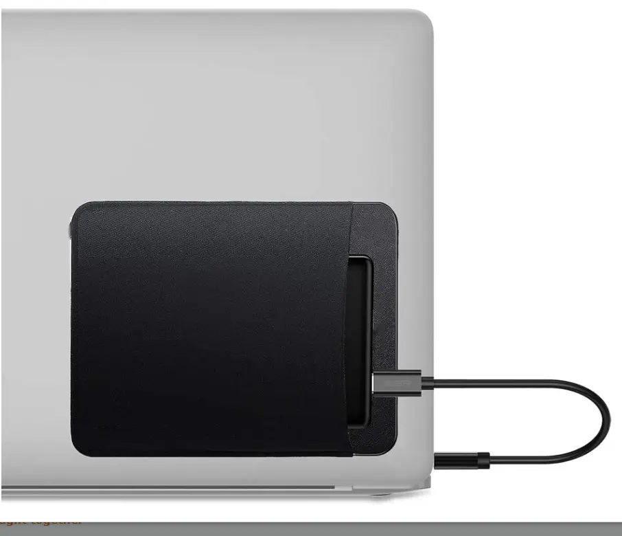 Portable External Hard Drive Carrying Case Elastic Lycra Power Bank Holder Sticker Lycra Pouch Sticker on Laptop