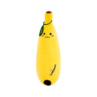 EN STOCK – Nouvelle Peluche Banane Jaune Kawaii avec Expression Sourire – Coussin Doux et Long en Forme de Banane – Jouet en Peluche Populaire