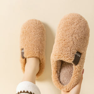 25 nouvelles pantoufles chaudes en coton pour couples en automne et en hiver, silencieuses et antidérapantes pour l'intérieur, TPR - Product Image 6