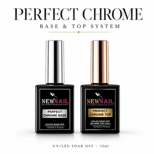 Nouveau Produit Professionnel d'Art pour Ongles 15ml Haute Qualité Gel Transparent de Base Poudre <span class=keywords><strong>Effet</strong></span> <span class=keywords><strong>Miroir</strong></span> Chrome Couche de Base et Couche de Finition - Product Image 1