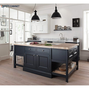BFP Personnalisé Conception Libre Bleu Marine PVC Vinyle Shaker Armoires De Cuisine Meubles Îles Modulaire Moderne Armoires De Cuisine Conception - Product Image 1