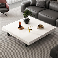 Table basse en marbre moderne italienne de luxe minimaliste avec cadre en métal pour salon Maison - Durable et facile à nettoyer