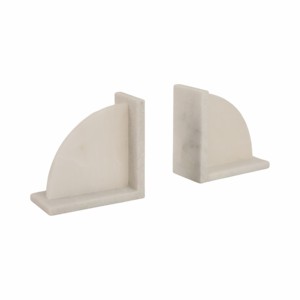 Porte-livres modernes en marbre demi-lune pour étagères, accessoires décoratifs pour bibliothèque et maison - Product Image 3