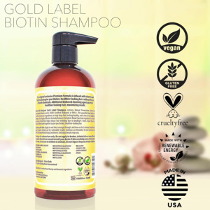 Private Label Original Gold Label Anti Hair-Thinning Biotin <strong>Shampoo</strong> 17 Herbal Blend Hair Thickening Men <strong>Women</strong> 473mL - Product Image 4