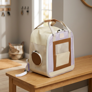 Mochila para Mascotas Plegable, Ligera, Lavable, de Poliéster, Cómoda, con Capacidad para 5 kg - Color Morado Taro - Product Image 3