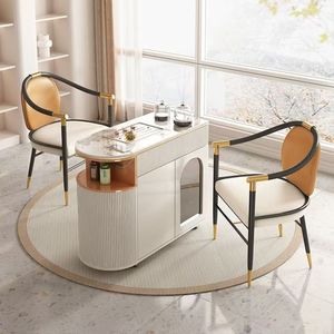 <b>Portable</b> Tea Cart With Storage And Glass Door For Living Room Or Balcony Use - Product Image 3