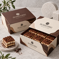 Boîte à tiramisu en papier alimentaire avec impression de logo personnalisé, boîte d'emballage pour pâtisserie, chocolat, gâteau au tiramisu