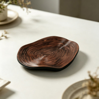 Plateau de rangement portable en résine avec motif sculpté, à un seul niveau, pour la cuisine et la salle de bain