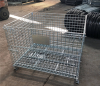 Conteneur de transport pliable en métal à mailles métalliques économique avec capacité de 1000 kg, roues de 4 à 6 pouces, personnalisable