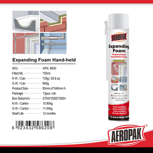 Schiuma Espandibile PU di Alta Qualità 750ml, Sigillante Isolante Professionale, Logo Personalizzato, <span class=keywords><strong>per</strong></span> Fessure di Finestre e Porte - Product Image 2
