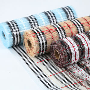 Wholesale 10 Inch Burlap Foil Wreath <strong>Ribbon</strong> Christmas <strong>Deco</strong> Poly <strong>Mesh</strong> with Organza Fabric China Suppliers for Tree Decoration - Product Image 4