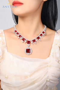Anster Luxury <strong>Ruby</strong> <strong>Necklace</strong> Delicate Stone Fashion Jewelry <strong>Necklaces</strong> for Women Earrings Jewelry Wholesale - Product Image 2