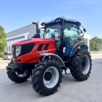 Tractor Agrícola de Servicio Pesado de 120HP con Tracción en las Cuatro Ruedas, Cabina Cerrada, Compatible con Cargador Frontal, Arado y Grada