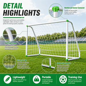 Fornitura Diretta dalla Fabbrica, Pronta Consegna, Logo Personalizzato, Porta da Calcio Portatile 3v3 4v4 con Telaio in PVC per Sport in Giardino - Product Image 5