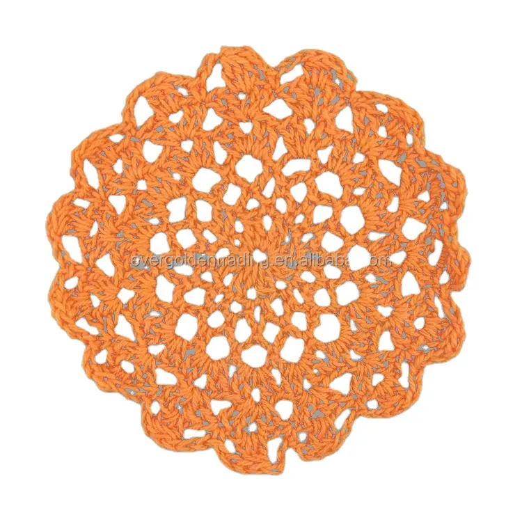सर्वश्रेष्ठ विक्रेता हस्तनिर्मित कपास फीता मैट दौर Crochet फूल कोस्टर Doilies हस्तनिर्मित बुना हुआ