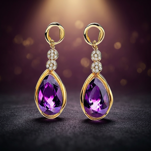 Dernières tendances en matière de boucles d'oreilles pendantes en améthyste bleue, bijoux vintage en argent sterling 925 plaqué rhodium pour femmes, occasions de fête - Product Image 4