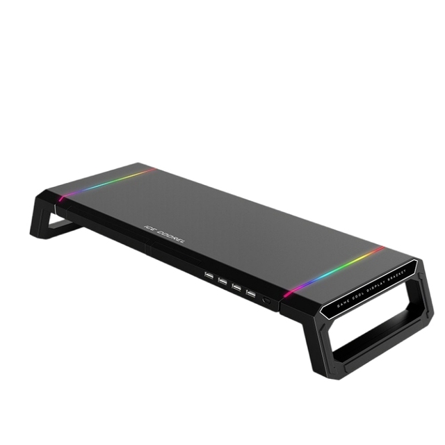 Hot Sell 4USB Multi Keyboard Storage Space Bar Aluminum Laptop Monitor Stand for Macbook