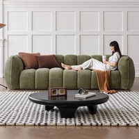 Modernes Boucle Cloud Sofa Modulares Ecksofa Teddy-Stoff Hochelastisches Schwammkissen Wohnzimmer Kombinationssofa