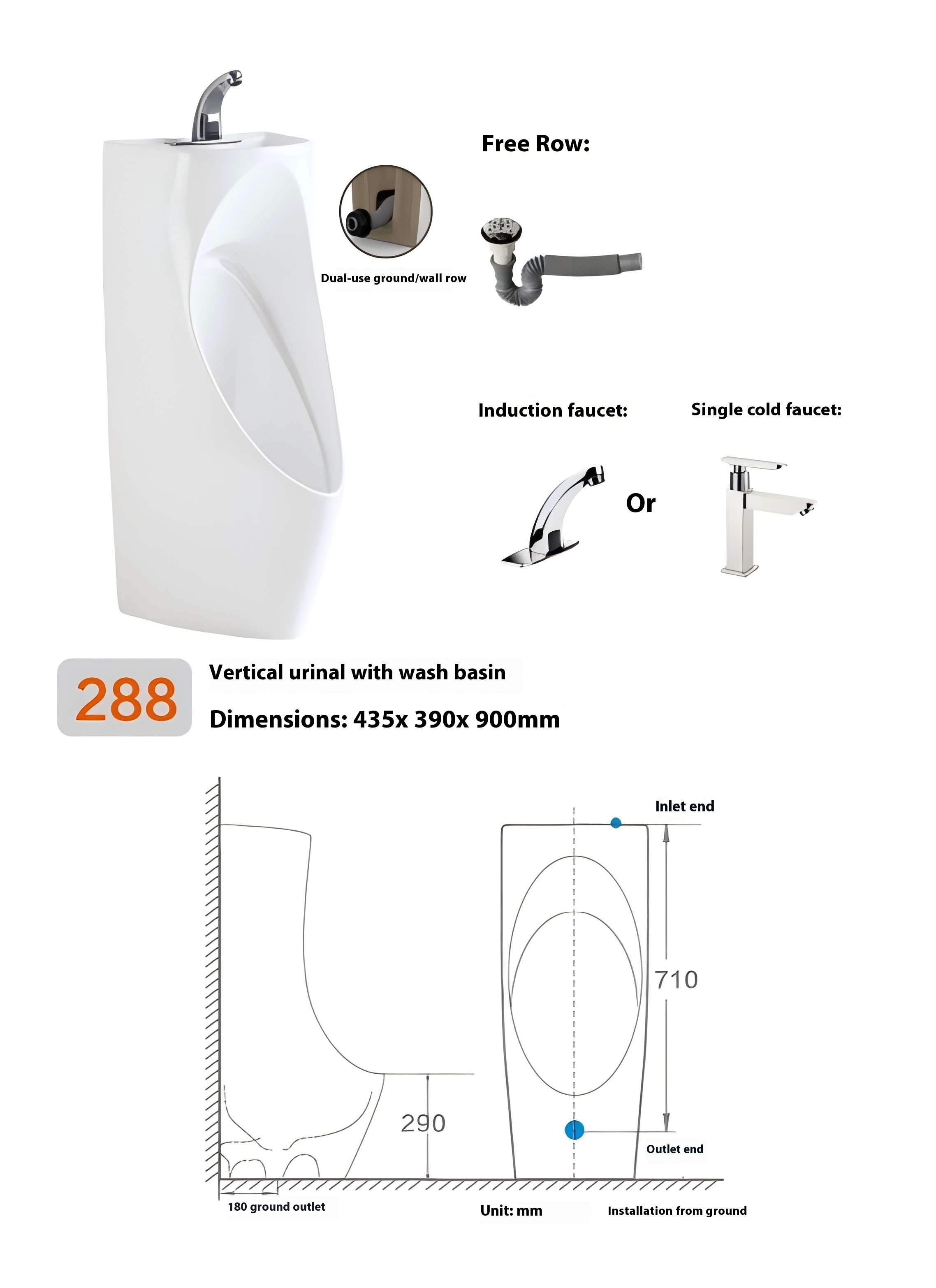 Without faucet