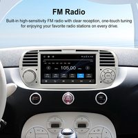 Autoradio Android Auto Carplay avec caméra de recul AHD, mains libres, USB, FM, SWC pour FIAT 500/500C/500S/500E 2007-2015