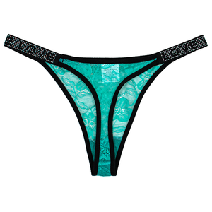 Thong transparan terlaris dan G String seksi untuk wanita, pakaian dalam wanita tipis huruf RENDAH & trendi kustom - Product Image 4