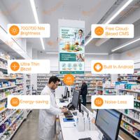 Écran LCD double face de 43 pouces, 700 nits, résolution 4K, écran suspendu CMS pour la publicité en centre commercial