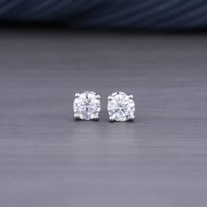 1.50 carats brillant pierre cerceau couleur blanche 18K plaqué or boucles d'oreilles véritable laboratoire cultivé diamant bijoux cadeau d'anniversaire - Product Image 1