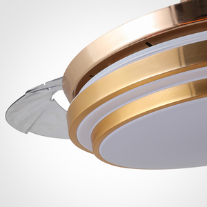 Ventilador de Techo LED Moderno de 42 Pulgadas, de Perfil Bajo, en Color Nogal, con Luz, Control Remoto Inteligente, Aspas Retráctiles de Cobre, para Sala de Estar - Product Image 6