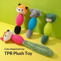 Jouets à mâcher pour chiens Zoyi Pet Modern TPR en peluche, avec papier sonore, interactifs, résistants aux morsures, pour soulager l'ennui, pour chiens et chats