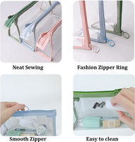 Étui cosmétique multifonctionnel imperméable en PVC transparent avec fermeture éclair, rangement personnalisé pour stylos et crayons, trousse à crayons portable pour l'école