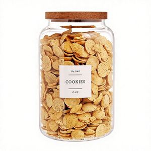 Bocaux en verre hermétiques <span class=keywords><strong>de</strong></span> qualité alimentaire avec couvercle en bambou à clapet, capacité 1 gallon, 132 étiquettes pour garde-manger, <span class=keywords><strong>farine</strong></span>, sucre, cornichons, miel - Product Image 1