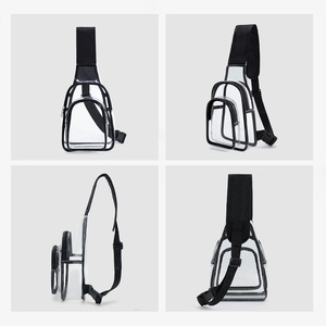 Trasparente da <span class=keywords><strong>uomo</strong></span> in PVC zaino <span class=keywords><strong>monospalla</strong></span> da viaggio visive tracolla borsa a tracolla a tracolla - Product Image 2