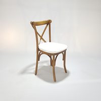 Chaise de salle à manger en rotin Vintage, chaise de salle à manger en bois empilable de mariage à dos croisé