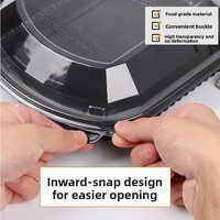Contenants alimentaires jetables avec couvercles anti-buée, boîtes transparentes pour emporter, compatibles micro-ondes et étanches, contenants en plastique pour la préparation des repas