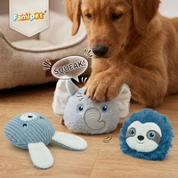 Famipet Fabricant Vente en gros personnalisée Nouveau thème hivernal Design animal mignon Jouet en peluche doux et froissé pour animaux de compagnie Ensemble de jouets couineurs pour chiens